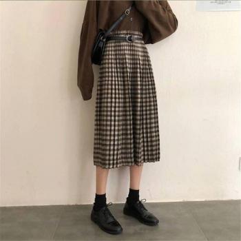 Falda de Invierno con Estilo Punk y Cuadro