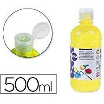 Témpera líquida Liderpapel escolar 500 ml amarillo 59195-TP04