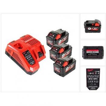 MILWAUKEE Paquete de Baterías M18 B9 y Cargador M12-18 FC