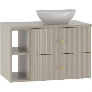 Beige Stratifié Meuble Vasque 80x51x46 cm – Izae