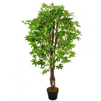 Green Artificial Maple Tree with Pot 120 cm