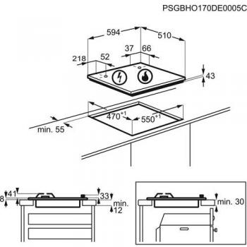 ELECTROLUX PIANO GAS EGS6414W 4F 60CM LAT BIAN 949640600