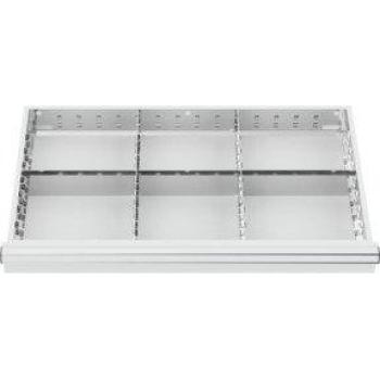 Compartimentage STIER pour tiroir, séparations en métal, BLH 200-300 mm, dimensions intérieures 800x450 mm, 6 casiers