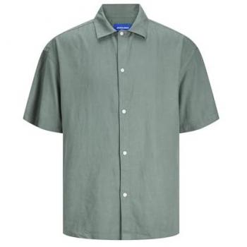 Jack & Jones JORFARO LINEN Kurzarm Oberteil – Grellgrün