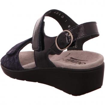 Blaues Semler Damen-Sandalette „Flower Print“ – K-Lack 31 cm