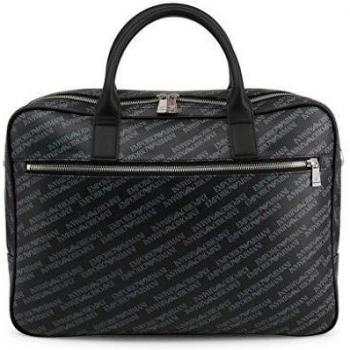 Emporio Armani Lavagna Schwarze All‑Over‑Print Handtasche