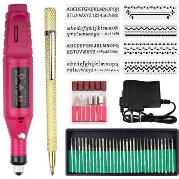 Electric Micro Engraver Pen – Compact DIY Vibro Kit for Metal, Glass, Ceramics, Plastics, Wood & Jewelry with 6 Polishing Heads