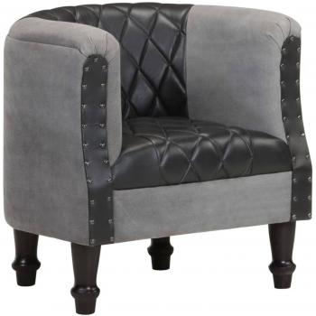 Sillón cúbico de cuero y mango negro