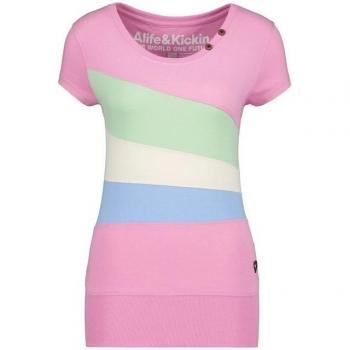Alife & Kickin Damen-Rundhalsshirt in Rosa – Größe XL, Kurzarm
