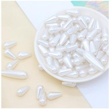 100pcs White/Ivory ABS Pearl Beads for DIY Jewelry Projects