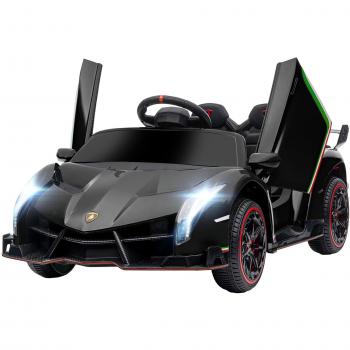 Coche Eléctrico Lamborghini Infantil de 3 a 6 Años Puerta de Tijera con Control Remoto y MP3 111x61x45 cm Negro