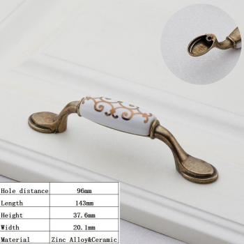 Keramische knoppenset voor kastdeuren, antiek design