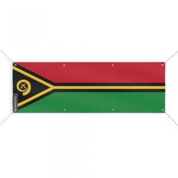 Vanuatu 8 Grommet Flag Banner 80x240 cm