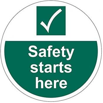 Safety Starts Here Floor Graphic Sign