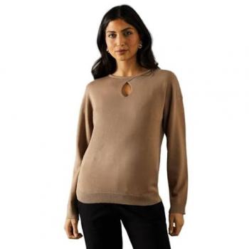 Keyhole Detail Fine Gauge Top for Women