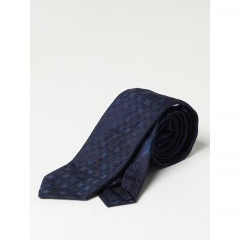 Cravatta Salvatore Ferragamo Gancini seta jacquard blu navy taglia OS
