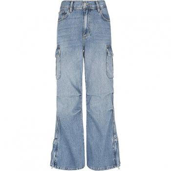 Liu Jo Women's Blue Flared Cargo Jeans Size 29