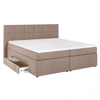 Möbelfreude Boxspringbett Andybur Beige/grau 160x200 cm H2/H3 inkl. Bettkasten