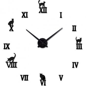 Acrylic Mirror Wall Clock with Roman Numerals for Kitchen Decor