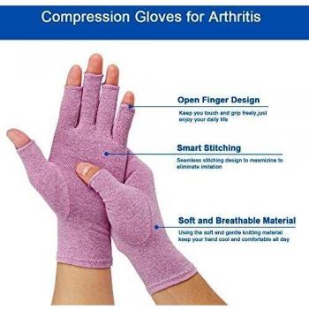 2-Pair Moisture-Wicking Compression Gloves for Rheumatoid Arthritis