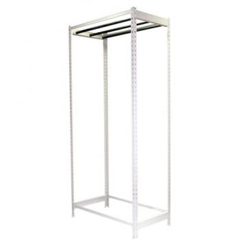 Estantería Metálica para Ropa Simonclothing Single 3 Colgadores Blanco con 3 Baldas 3000x900x500