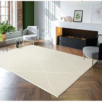 Teppich THE CARPET Lima, rechteckig, Höhe: 12 mm, Designer Teppich aus recyceltem Polyester waschbar