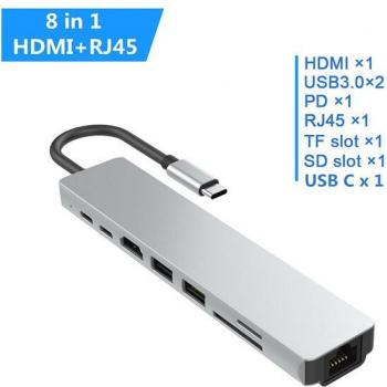 USB-C Multiport Hub with 4K HDMI, USB 3.0, Thunderbolt 3, and PD Charging
