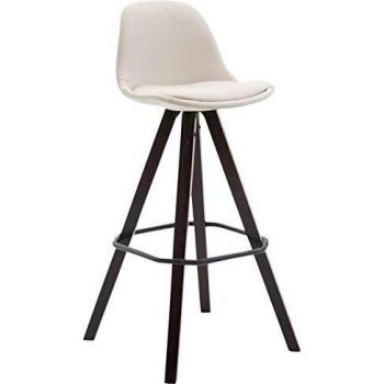 High‑Quality Franklin Barhocker in Creme, mit Cappuccino Holzgestell