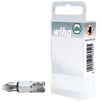Wiha 701192103 Philips 25 mm PH1 Bitset – 10 stuks, 1/4” C6,3, in een stevige doos