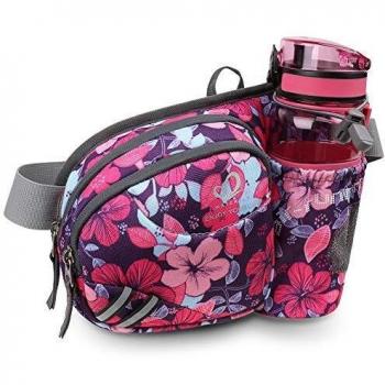Waterfly Sac Banane Violet-Fleur avec Porte Bouteille