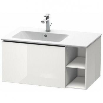 Rangement Sous-Lavabo L-Cube Noyer – 82 × 48,1 × 40 cm, tiroir, position gauche