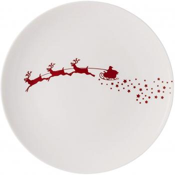 Rot-Glanz Weihnachtsteller Hutschenreuther – 22 × 23 × 3 cm