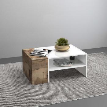 INOSIGN Couchtisch „Coro“ – 90 cm, Seitentasche + zwei Ablagefächer (eins verschlossen)
