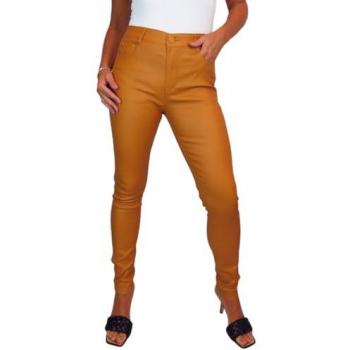 Paulo Due Women’s High‑Rise Mustard‑Coated Denim – Size 20