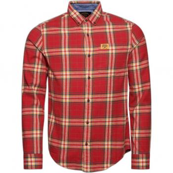 Camisa de leñador de algodón orgánico Superdry Drayton Check Rojo, Tamaño L