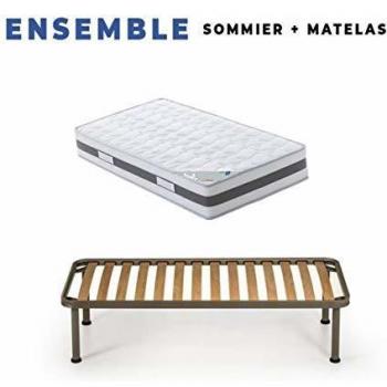 Confort Supreme Matelas 140x190 + Sommier Démonté + Pieds Offerts Mousse Mémoire – 23 cm – Très Ferme