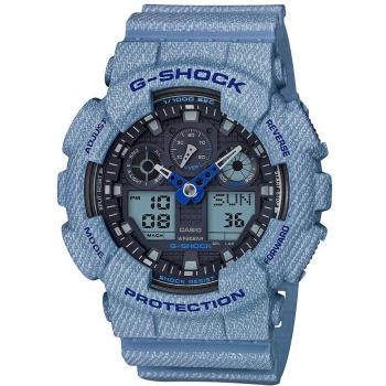 Montre Casio GA‑100DE‑2AER Bleu, Style Standard Analog‑Digital