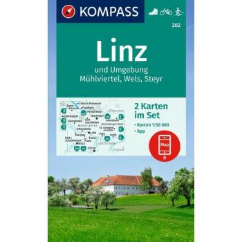 Kompass Wanderkarten-Set 202 Linz Und Umgebung, Mühlviertel, Wels, Steyr (2 Karten) 1:50.000: Inklusive Karte Zur Offline Verwendung In Der Kompass-App. Fahrradfahren. Langlaufen.