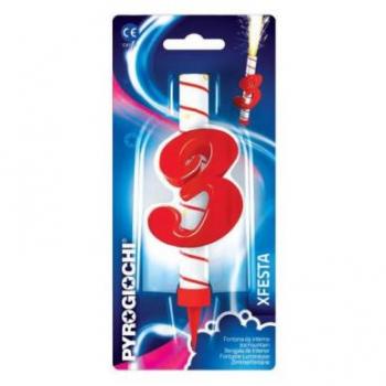 Candela Fontana Pirotecnica Rosso Numero 3