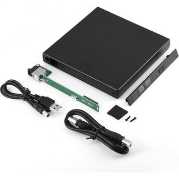Carcasa de DVD portátil USB 2.0 para PC