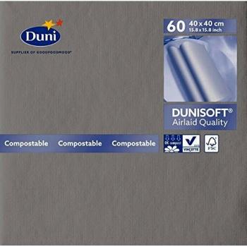 Duni Dunisoft 156936 – Lot 720 serviettes de table gris granit 40 × 40 cm