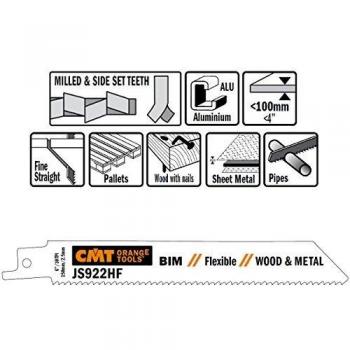 Kit de 5 lames de scie sabre 150mm bimétal