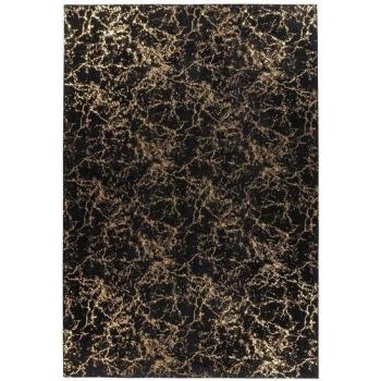 Tapis Chic Marbré Noir et Or 80 x 150 cm