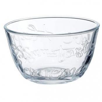 Saladier en verre avec couvercle blanc 17 cm