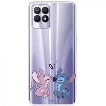 Funda Disney para Realme 8i Angel & Stitch Beso