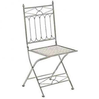 ASINA Klappstuhl mit edlen Verzierungen Antik Weiß