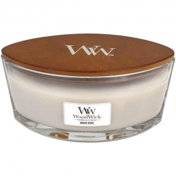 Bougie Parfumée Ellipse Douceur De Laine Woodwick 453,6 g avec mèche en bois (hearthwick)