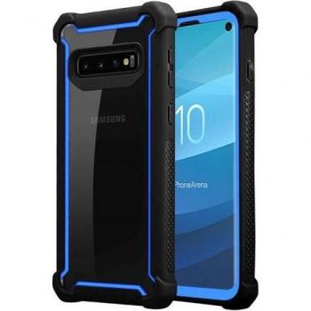 Cadorabo Cover Smartphone Samsung S10: Silicio & Vetro Blu