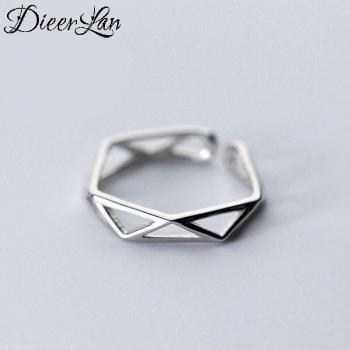 Anillo de Plata Hexagonal para Mujer