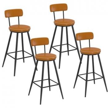 Tabourets de bar marron avec dossier